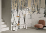 Peint mural renard des neiges dans la forêt enchantée - Vignette | Mr Papier Peint