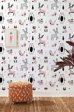 Papier peint mural Renard et Cerf - Vignette | Mr Papier Peint