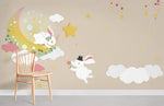 Papier peint mural Rendez-vous sur la Lune voyage céleste au salon - Vignette | Mr Papier Peint