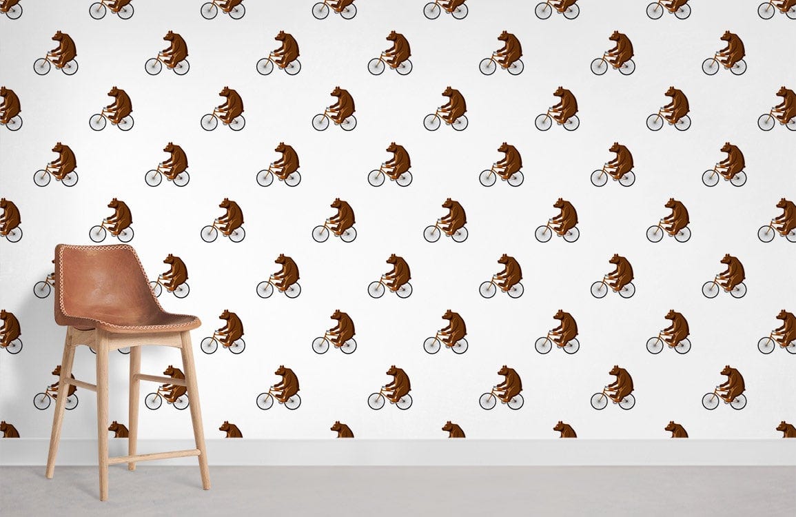 Papier peint mural représentant un ours cavalier - Le meilleur Papier peint panoramique Sur mesure