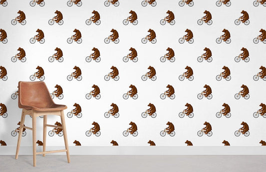 Papier peint mural représentant un ours cavalier - Le meilleur Papier peint panoramique Sur mesure