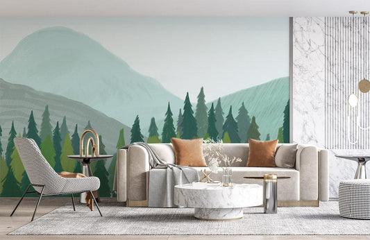 Papier peint mural représentant une forêt - Le meilleur Papier peint panoramique Sur mesure