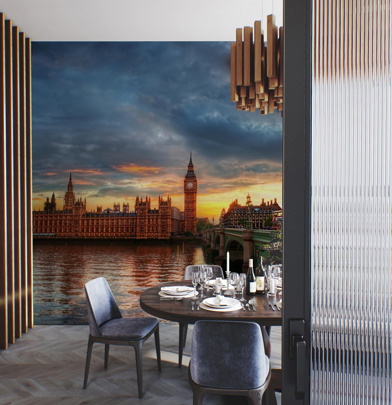 Papier Peint Mural Rivière de Londres - Le meilleur Papier peint panoramique Sur mesure