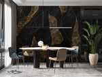 Peint mural rocheux noir et doré une œuvre d’art spectaculaire - Vignette | Mr Papier Peint