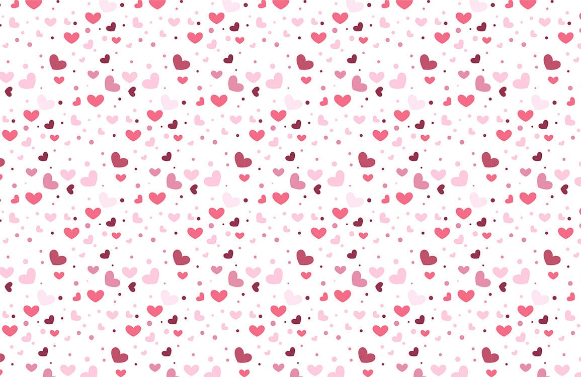 Motif de cœurs roses et rouges pour peinture murale rose mural rose amour en papier peint mural