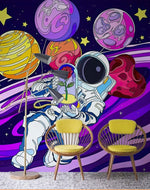 Papier peint mural rose Espace Étoilé Voyage Cosmique - Vignette | Mr Papier Peint