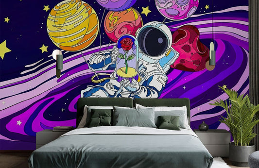 Papier peint mural Rose de l Espace avec peinture murale rose pour chambre spacieuse
