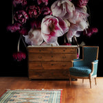 Papier peint mural rose éclat sur fond sombre moderne et mystérieux - Vignette | Mr Papier Peint