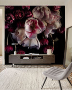 Papier peint mural rose éclat sur fond sombre moderne et mystérieux - Vignette | Mr Papier Peint