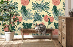 Élégance florale en papier peint mural roses et campanules - Vignette | Mr Papier Peint