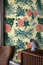 Élégance florale en papier peint mural roses et campanules - Vignette | Mr Papier Peint