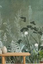 Papier peint mural silhouette de buissons verts pour une sérénité naturelle - Vignette | Mr Papier Peint
