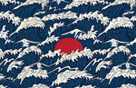 Peint Mural Soleil sur les Vagues Bleu Nuit et Éclat Rouge - Vignette | Mr Papier Peint