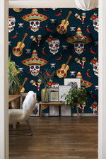 Peinture murale Squelette et Guitare en papier peint panoramique - Vignette | Mr Papier Peint