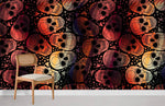 Mystère Élégant avec Peint Mural Squelette Rouge Foncé - Vignette | Mr Papier Peint