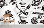 Papier peint mural Steak & BBQ ambiance rustique pour passionnés de grill - Vignette | Mr Papier Peint