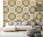 Papier peint mural style palais Jardin Enchanté Vert et Marron - Vignette | Mr Papier Peint