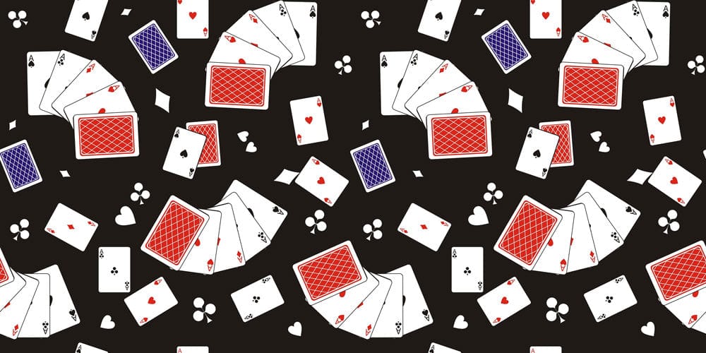 Papier peint mural avec motif de cartes à jouer et enseignes pour décoration poker
