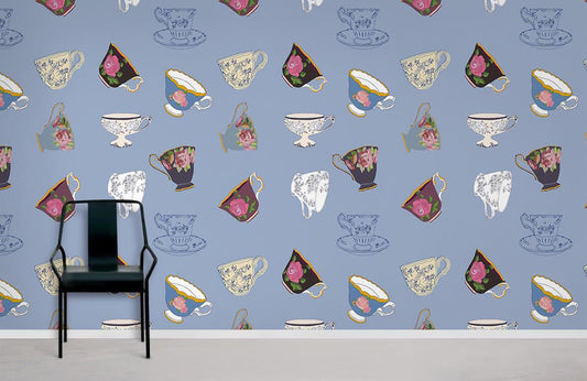 Papier peint mural Tasses Colorées - Le meilleur Papier peint panoramique Sur mesure