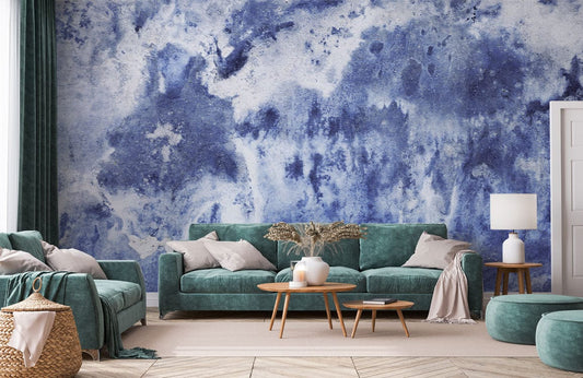 Papier peint mural Tempête Bleue, abstract watercolor mural tempête bleue wallpaper