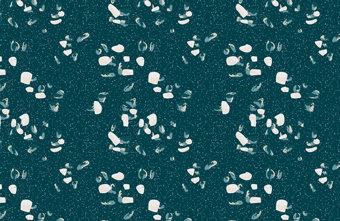 Papier peint mural terrazzo bleu verdâtre - Le meilleur Papier peint panoramique Sur mesure