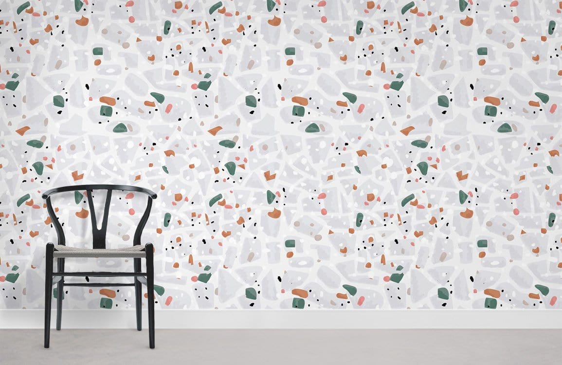 Papier peint mural Terrazzo Gris - Le meilleur Papier peint panoramique Sur mesure