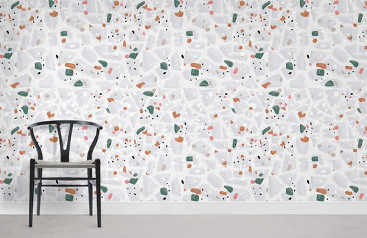 Papier peint mural Terrazzo Gris - Le meilleur Papier peint panoramique Sur mesure