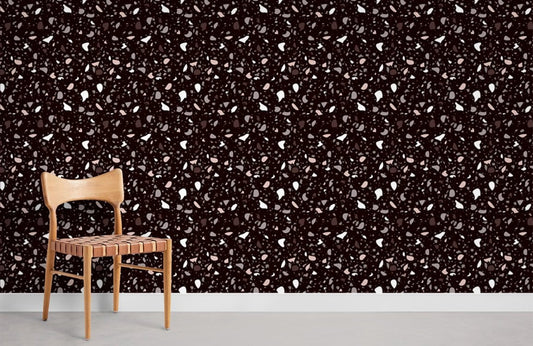 Papier peint mural terrazzo marron foncé - Le meilleur Papier peint panoramique Sur mesure