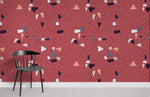 Papier peint mural Terrazzo Rouge Foncé - Vignette | Mr Papier Peint