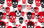 Papier peint mural tête de mort rouge noir et blanc mystère et audace - Vignette | Mr Papier Peint