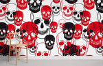 Papier peint mural tête de mort rouge noir et blanc mystère et audace - Vignette | Mr Papier Peint