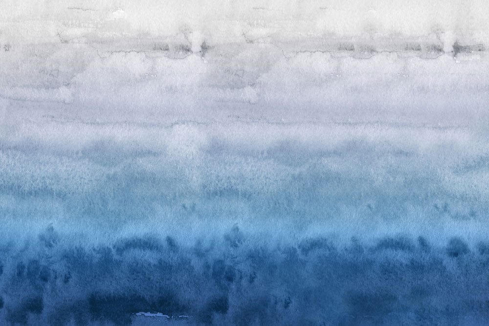 Peinture aquarelle abstraite bleu et blanc pour papier peint mural texturé et mural texturé