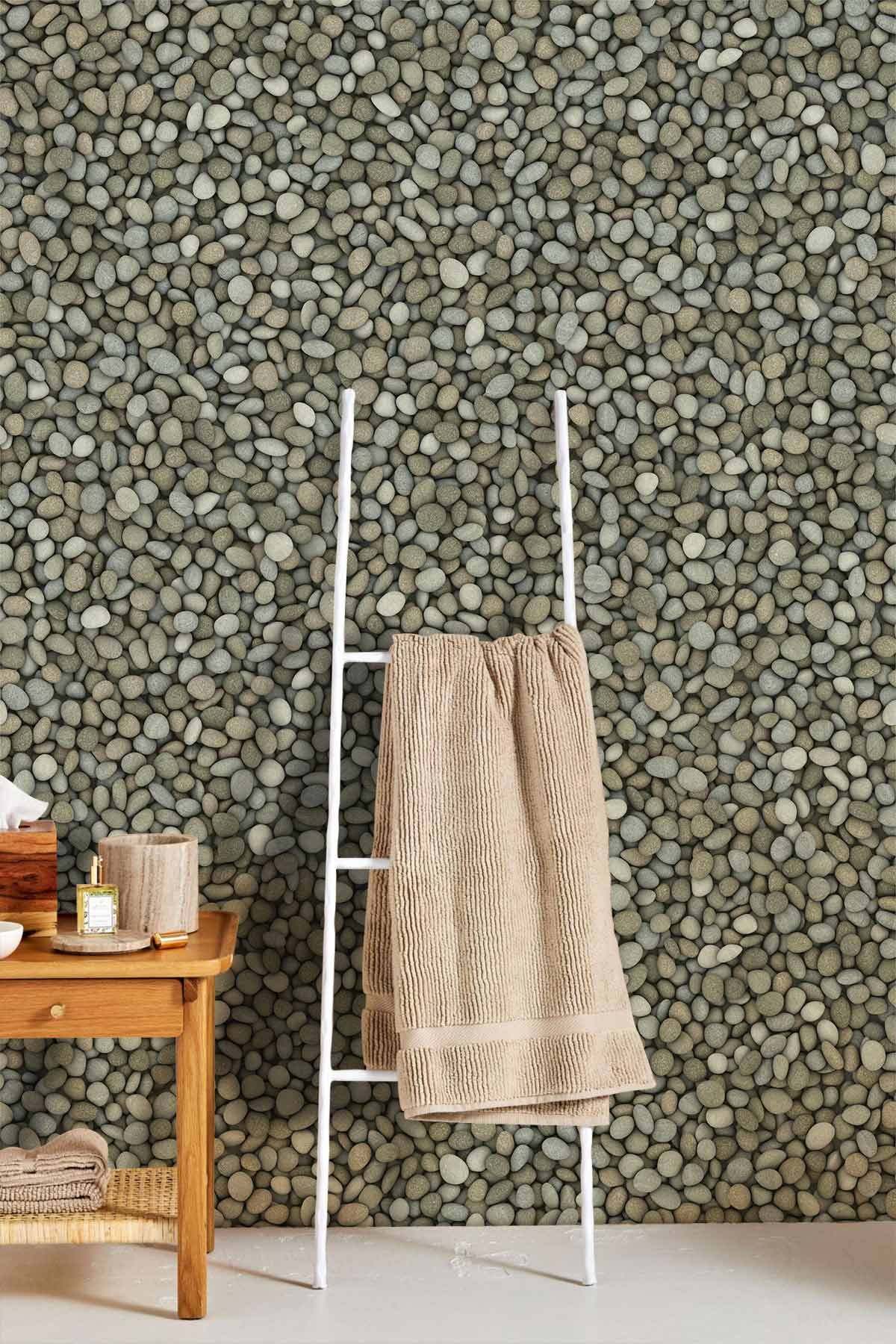 Towel beige texturé sur échelle blanche, parfait pour papier peint mural texture pavé