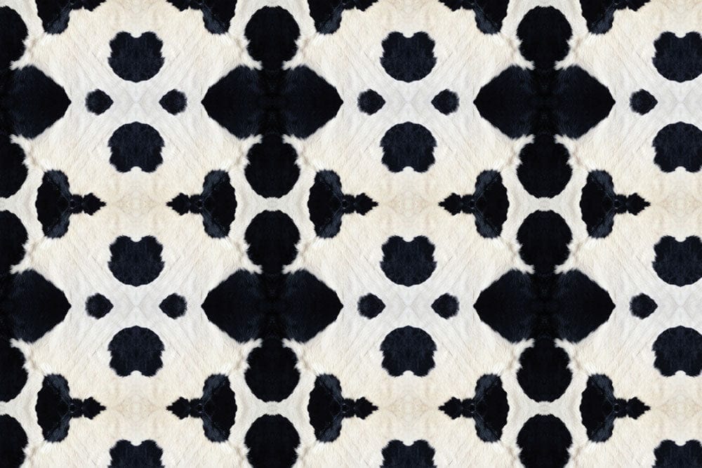 Papier peint mural texture vache laitière avec motif à taches noires et blanches