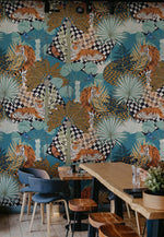 Papier peint mural Tigre abstrait bleu dans la jungle - Vignette | Mr Papier Peint