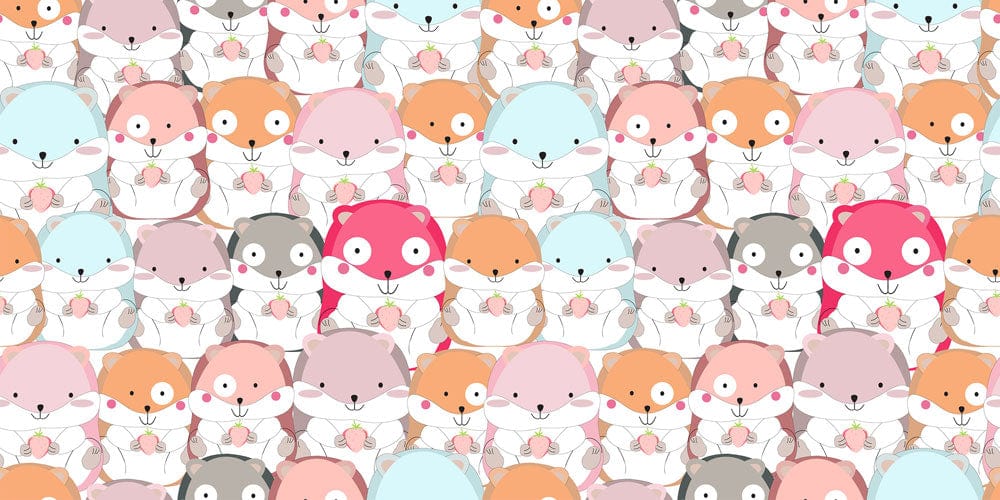 Seamless motif de hamsters pastel pour le papier peint mural Totoro dodu
