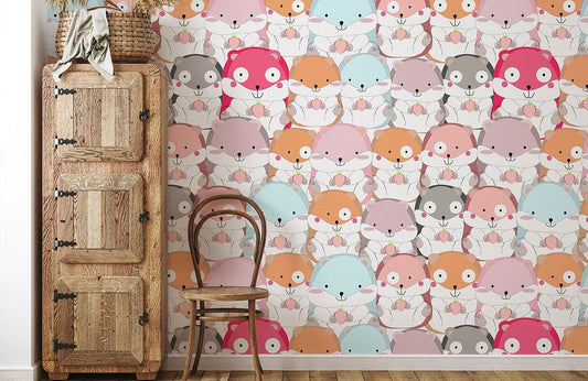 Cabinet de rangement en bois rustique pour mural Totoro, idéal pour votre papier peint mural