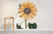 Décalcomanie fleur de tournesol en aquarelle sur mur, peint mural tournesol tendance