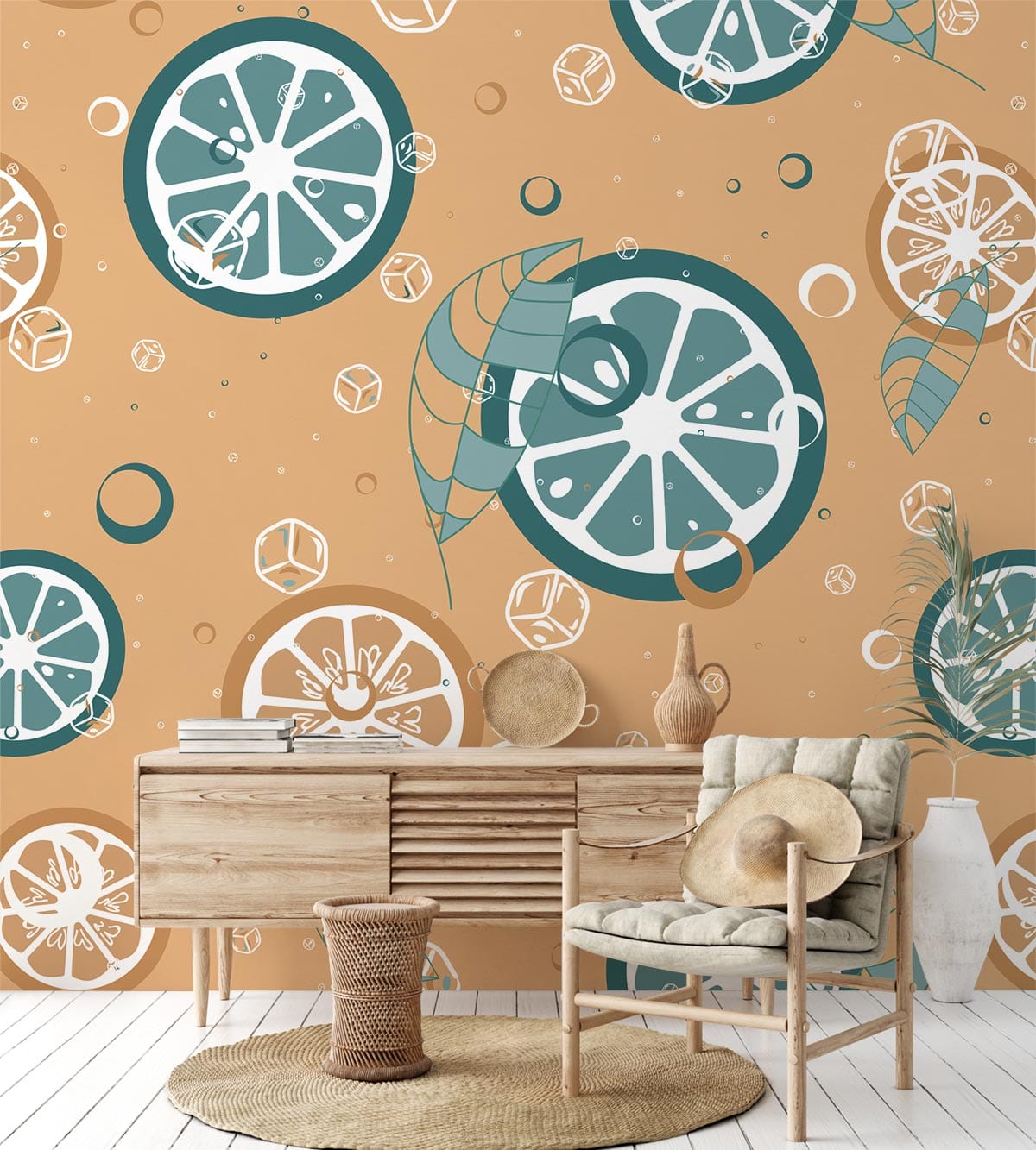 Papier peint mural Tranche de Citron - Le meilleur Papier peint panoramique Sur mesure