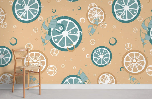 Papier peint mural Tranche de Citron - Le meilleur Papier peint panoramique Sur mesure
