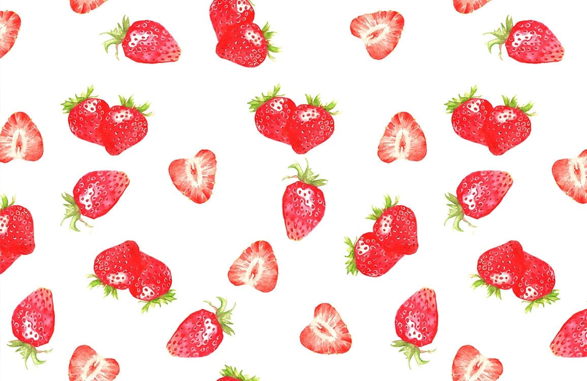 Papier peint mural Tranche de Fraise - Le meilleur Papier peint panoramique Sur mesure