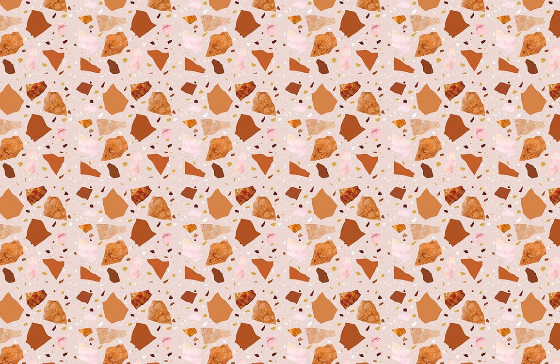 Papier Peint Mural Tranche de Terrazzo Orange - Le meilleur Papier peint panoramique Sur mesure