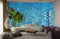 Peinture murale vague pour salon moderne avec papier peint mural vague d’eau scintillante