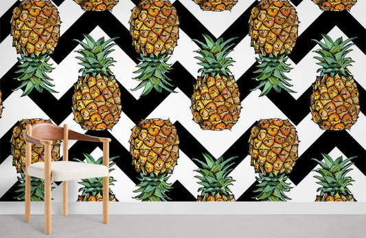 Papier peint mural Vagues d’Ananas - Le meilleur Papier peint panoramique Sur mesure