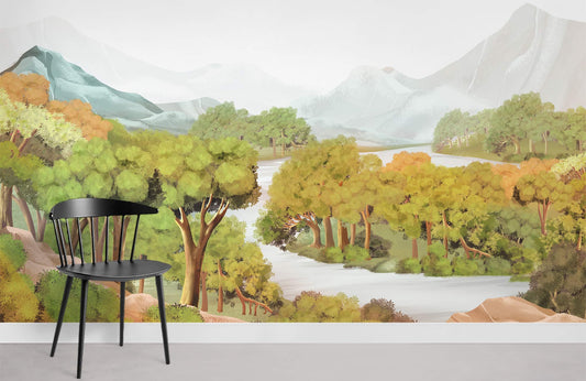Papier peint mural Vallée Forestière II - Le meilleur Papier peint panoramique Sur mesure