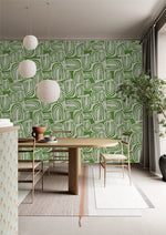 Papier peint mural vert à motif géométrique abstrait - Vignette | Mr Papier Peint