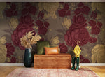 Papier peint mural vintage aux grandes pivoines et miroir doré - Vignette | Mr Papier Peint