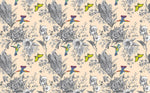 Papier peint mural vintage oiseaux et bouquets en envol poétique - Vignette | Mr Papier Peint