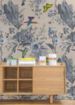 Papier peint mural vintage oiseaux et bouquets en envol poétique - Vignette | Mr Papier Peint