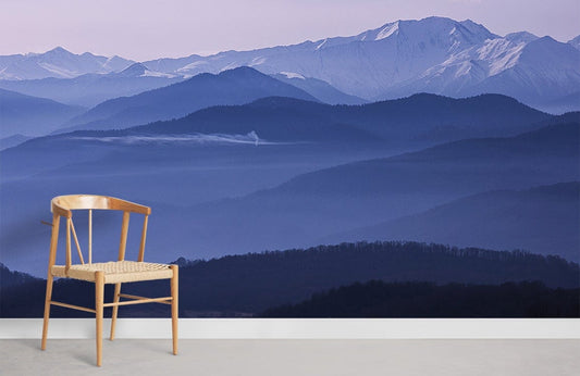 Papier peint mural Vue sur la montagne violette - Le meilleur Papier peint panoramique Sur mesure